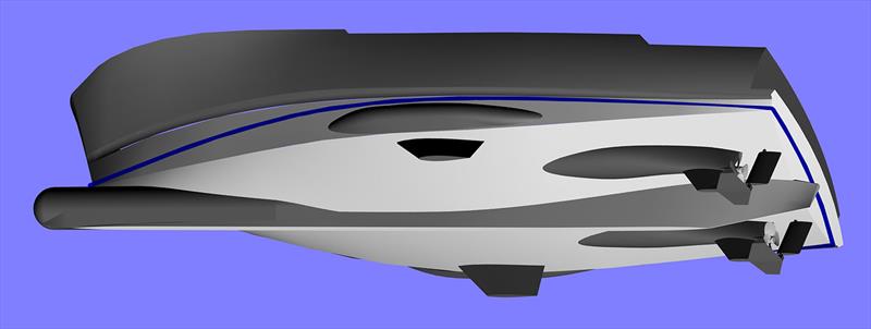 Fully Appendaged Hull Form that was part of the CFD analysis - photo © Bray Yacht Design