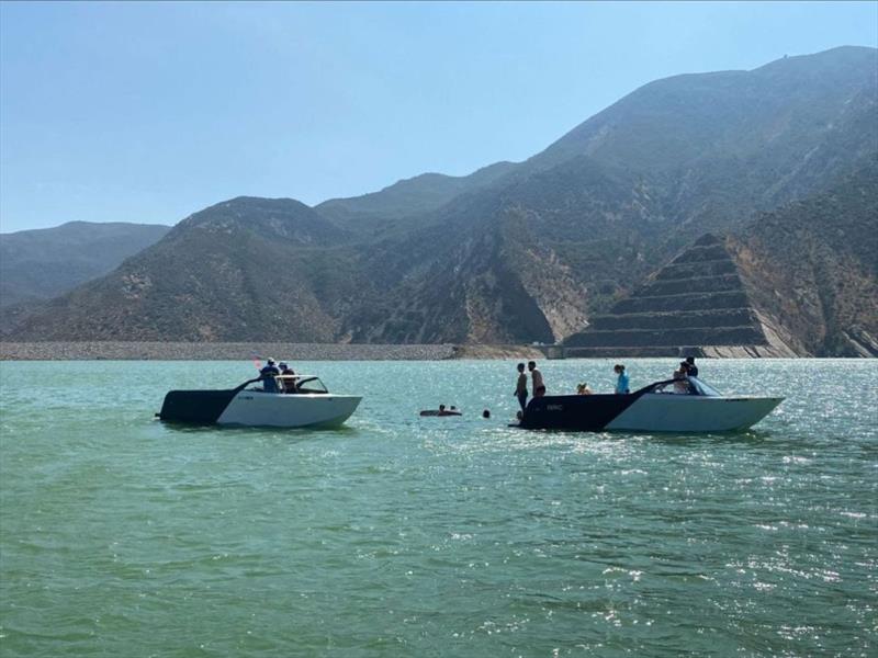 Team bonding with two Arc Ones on Pyramid Lake photo copyright Arc Boats taken at  and featuring the Power boat class