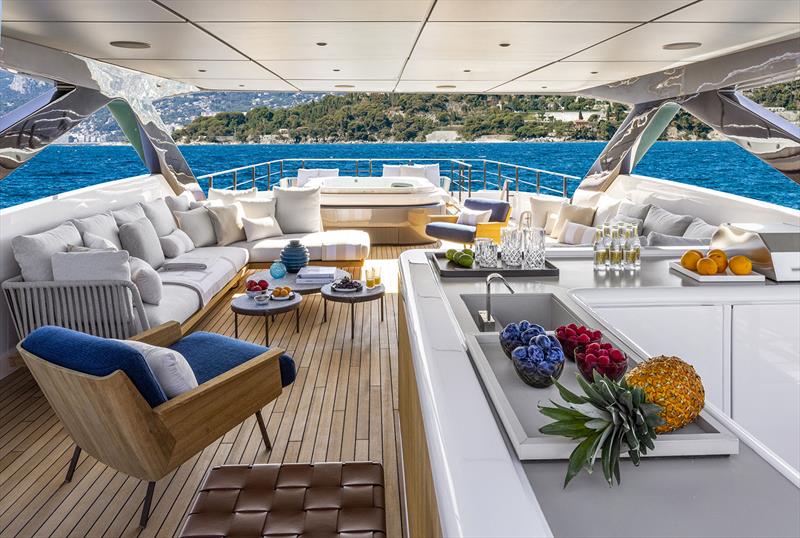 Custom Line 140' superyacht, aft deck photo copyright Custom Line taken at  and featuring the Power boat class