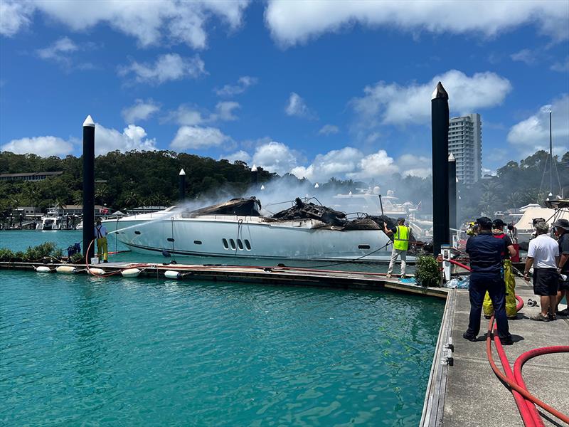 Luxury yacht destroyed by fire in Queensland marina - photo © Nautilus Marine Insurance