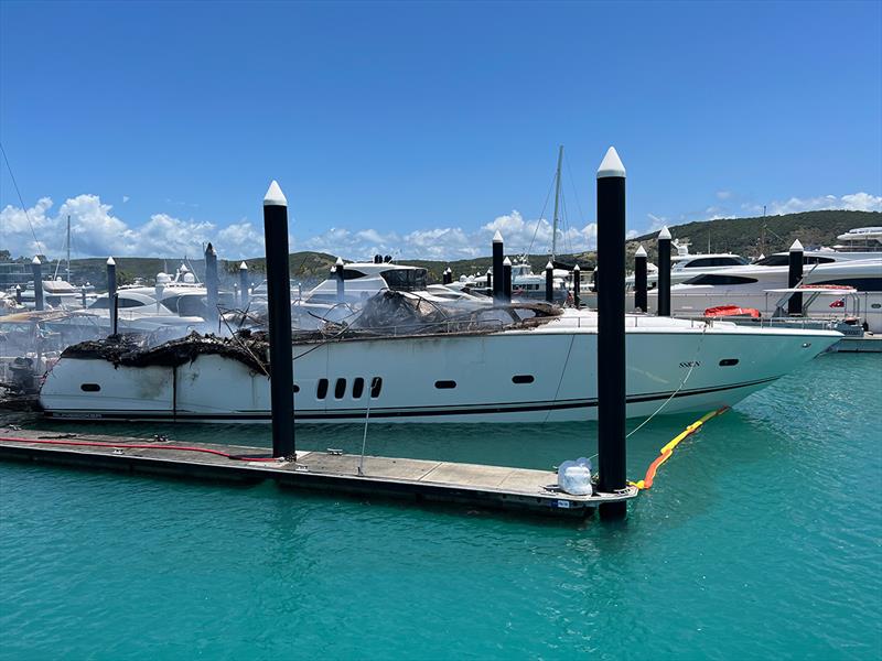 Luxury yacht destroyed by fire in Queensland marina - photo © Nautilus Marine Insurance