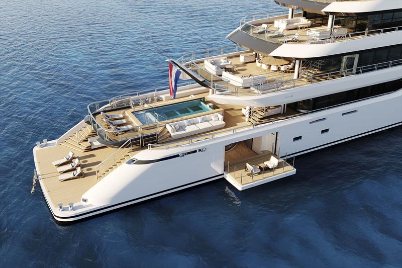 Amels 80 - Open beachclub - photo © Amels/Damen Yachting