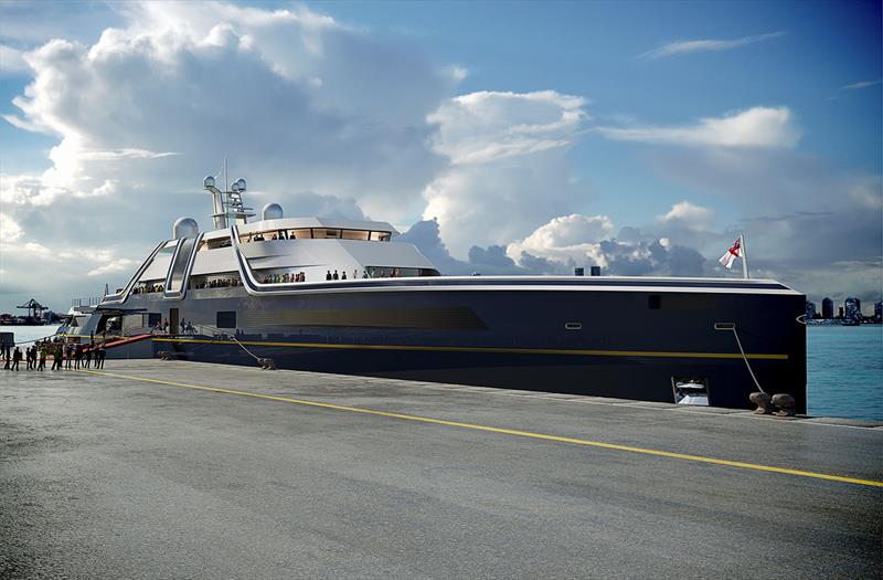 Royal Yacht Britannia, 125m superyacht photo copyright Vitruvius Yachts taken at  and featuring the Power boat class