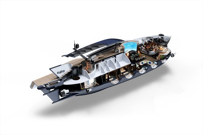 Nautilus - Quarter Rear Cut Through Infographic photo copyright U-Boat Worx taken at  and featuring the Power boat class