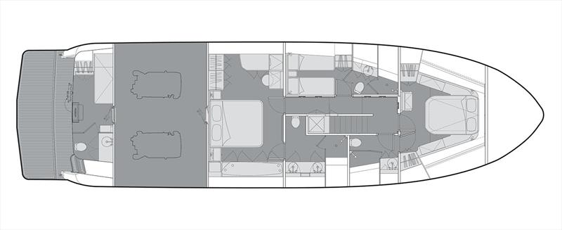 CLB65 - Lower deck GA photo copyright CL Yachts taken at  and featuring the Power boat class