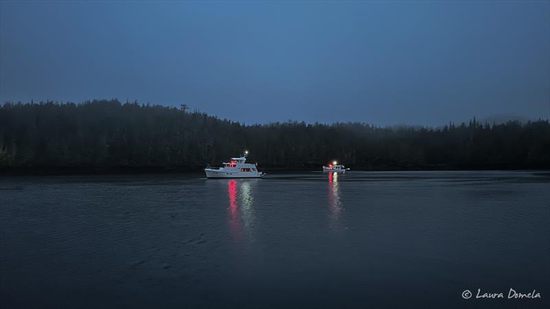 Two's Out and Seabear getting ready to go - 2023 Flotilla to Alaska photo copyright Laura Domela taken at  and featuring the Power boat class