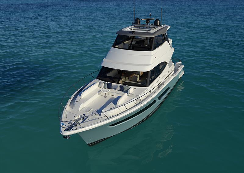 The foredeck 8 seater relaxation zone is one of the many entertaining areas to be enjoyed on the 58 SMY. Perfect for sunset drinks at anchor - photo © Riviera Studio