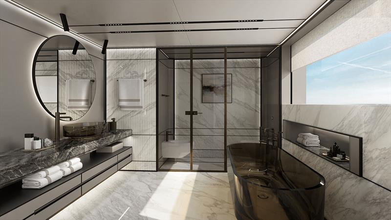 ISA Gran Turismo 70m - Owner's bath - photo © ISA Yachts