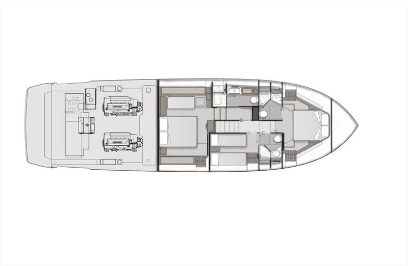 Ferretti Yachts 580 lowerdeck - photo © Ferretti Yachts