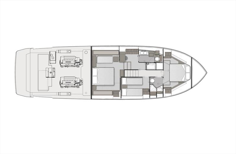 Ferretti Yachts 580 lowerdeck - photo © Ferretti Yachts