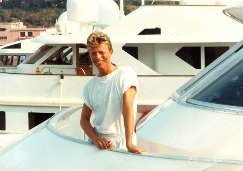 David Bowie onboard the Bentti El Caran (year 1977) - Benetti's 150 year anniversary photo copyright Benetti Yachts taken at  and featuring the Power boat class
