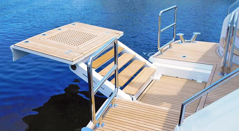 Outer Reef motoryacht equipped with an Opacmare luxury automatic passerelle/water-sports platform - photo © Outer Reef Yachts