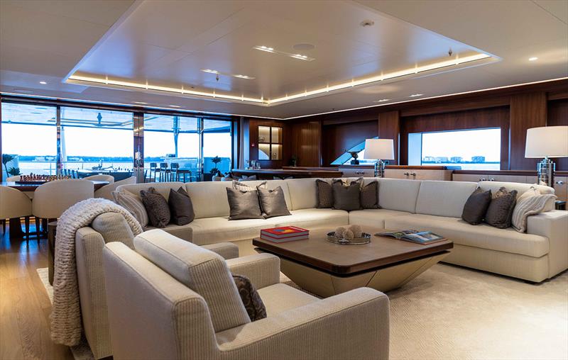 Benetti M/Y Calex - Upper deck saloon - photo © Jeff Brown