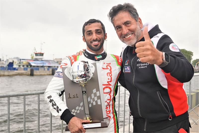 Winner in Lithuania - Rashed Al Qemzi with Team Abu Dhabi manger Guido Cappellini - photo © Team Abu Dhabi