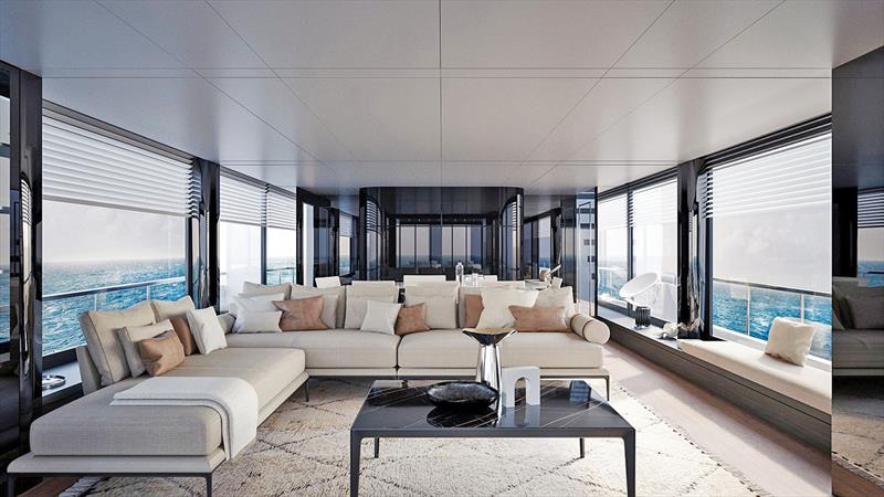 F100 Glass Cabin rendering - photo © Amer Yachts