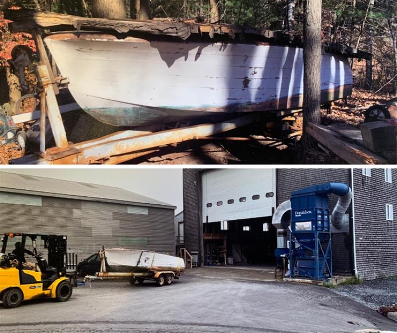 The boat arriving at Brooklin Boat Yard in May of 2022 - photo © Brooklin Boat Yard