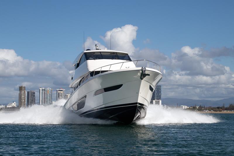 Big knows how to boogie - Maritimo M75 photo copyright John Curnow taken at  and featuring the Power boat class