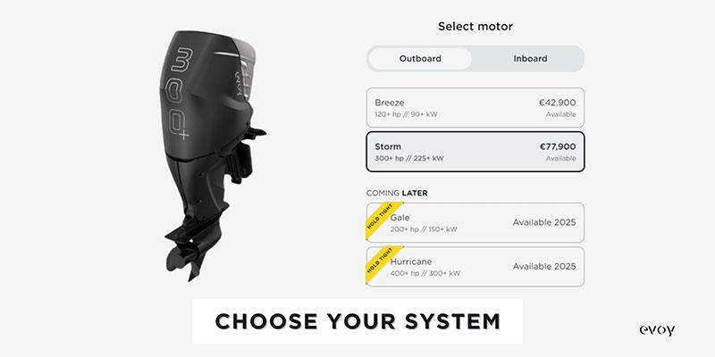 Evoy Configurator - Choose Your System photo copyright Evoy taken at  and featuring the Power boat class