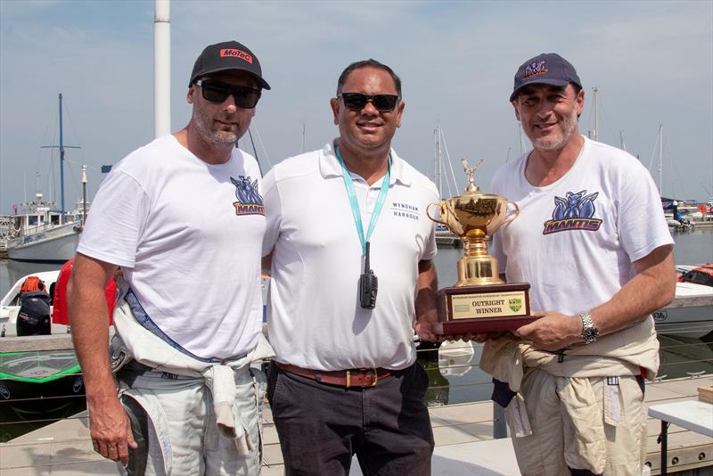 Taking out the Wyndham Harbour weekend – The Mantis – Matt Kelly, Tevita Lesuma from Wyndham Harbour, and Antony de Fina - photo © superboat.com.au