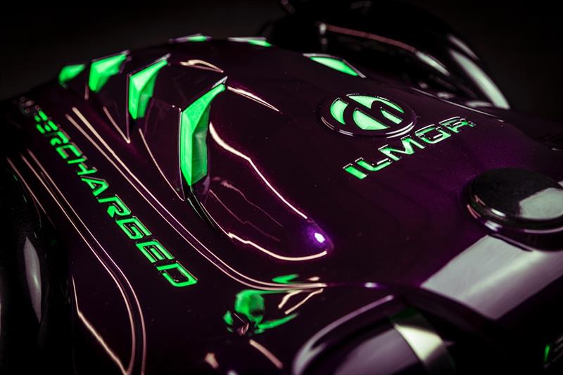 Close up of Ilmor's Supercharged 650 marinized version of the GM LT4 engine photo copyright Tom Leigh taken at  and featuring the Power boat class