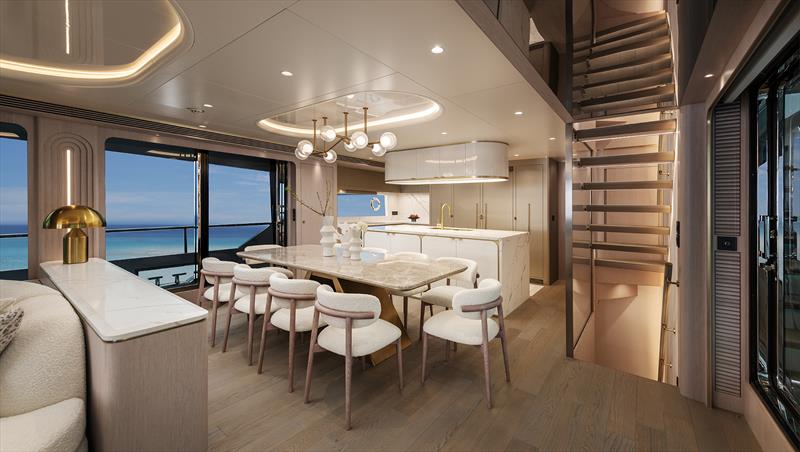 Horizon FD90 Hull 30 - Dining Area - photo © Horizon Yachts