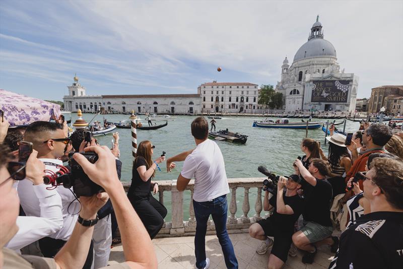 Tom Brady makes a big play on Venice's iconic Grand Canal ahead of the E1 Venice GP this weekend photo copyright E1 Series taken at  and featuring the Power boat class