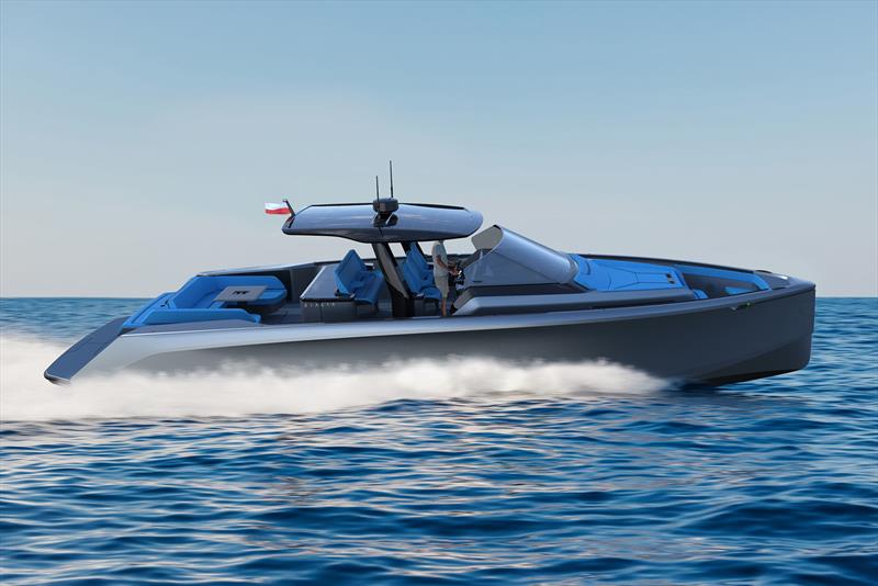 Sialia 45 Sport Hull #1 cruising - Rendering photo copyright Sialia Yachts taken at  and featuring the Power boat class