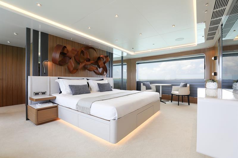 35 Meter Puro hull #1 - Master bedroom - photo © Ocean Alexander