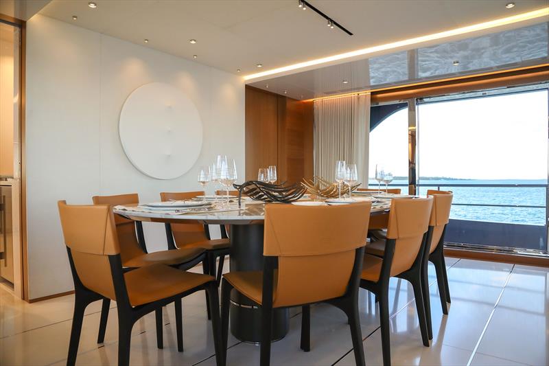 35 Meter Puro hull #1 - Dining - photo © Ocean Alexander