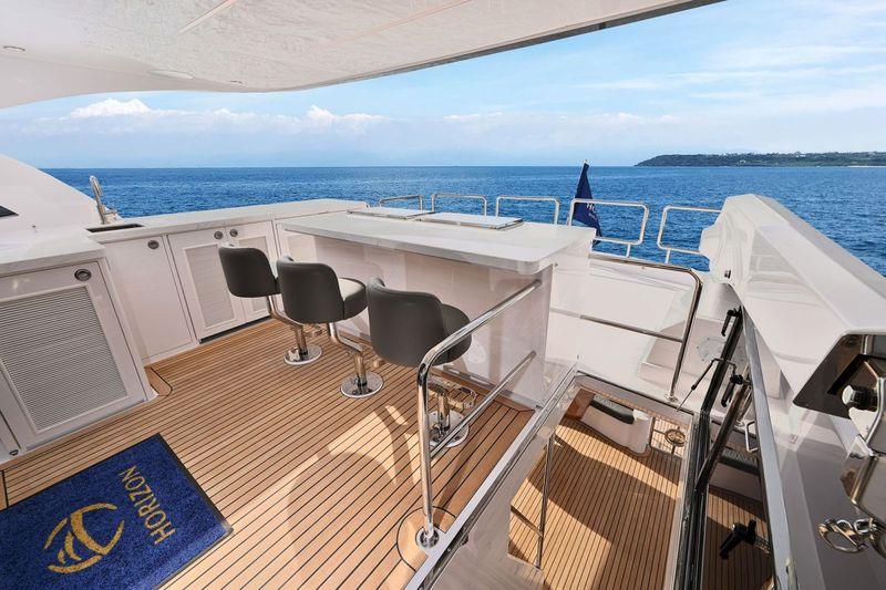 Horizon E75 Hull 82 - Bridge Deck Aft photo copyright Horizon Yachts taken at  and featuring the Power boat class