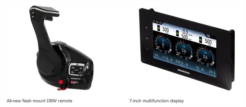 All-new flash mount DBW remote and 7-inch multifunction display photo copyright Honda Marine taken at  and featuring the Power boat class