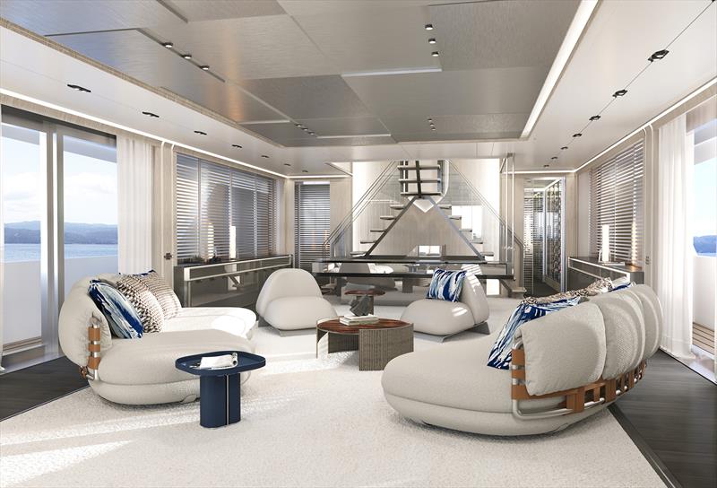 Akhir 44 - Main Salon photo copyright Cantieri di Pisa taken at  and featuring the Power boat class