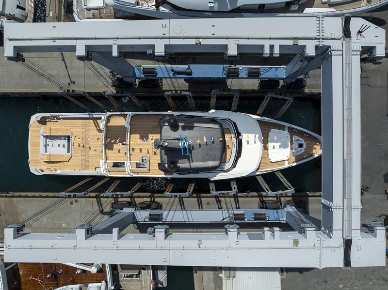 Crossover 42 named M/Y Big Naan photo copyright Columbus Yachts taken at  and featuring the Power boat class