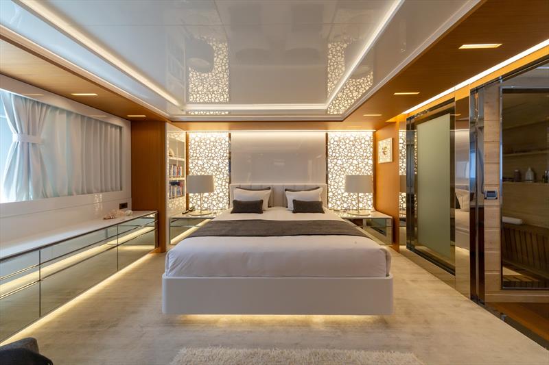 Silver Fin Lower Deck Owner's Cabin - photo © Sanlorenzo Yachts UK
