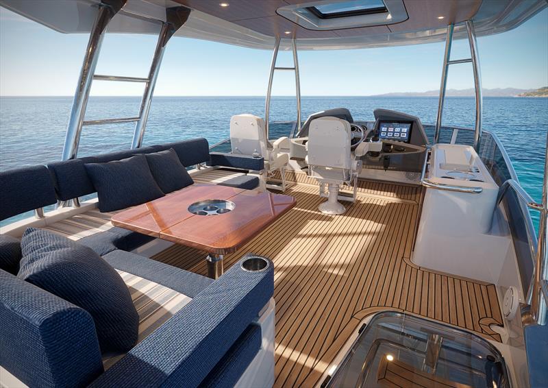 Belize 55 Flybridge Helm photo copyright Riviera Australia taken at  and featuring the Power boat class