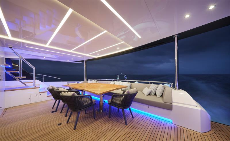 Heysea Vista 75 - Aft deck Night view - photo © Heysea Yachts