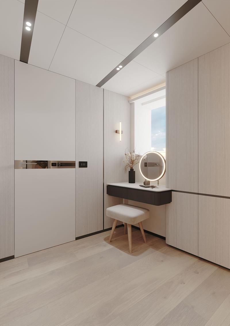 VisionF 101 - Owner Dressing Room photo copyright VisionF Yachts taken at  and featuring the Power Cat class