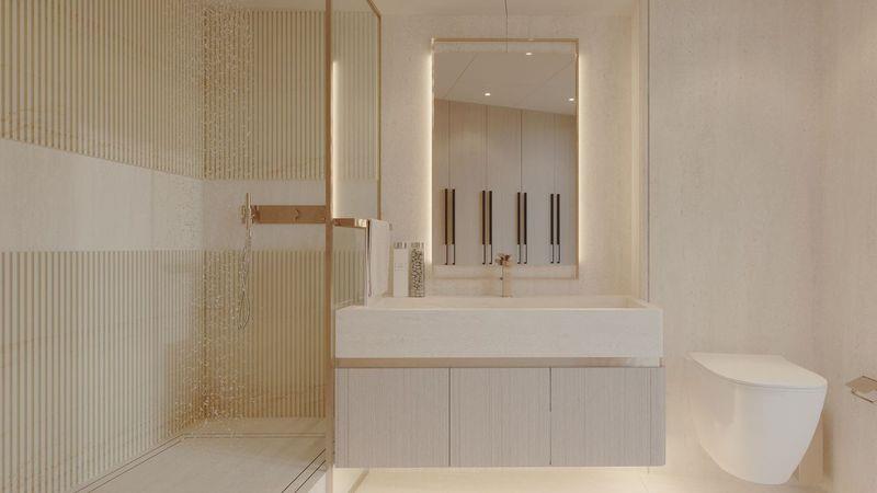 VisionF 101 - Owner Bathroom photo copyright VisionF Yachts taken at  and featuring the Power Cat class