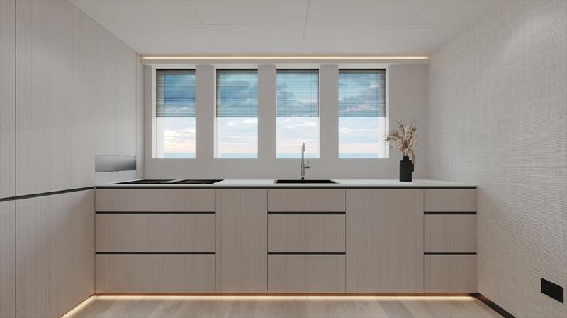VisionF 101 - Galley photo copyright VisionF Yachts taken at  and featuring the Power Cat class