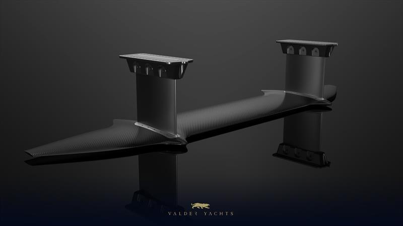 The very impressive PFX foil for the Sprint 20S - The Performance Foil eXtension is all carbon pre-preg wing, with p20 steel struts and attachment plates - photo © Valder Yachts
