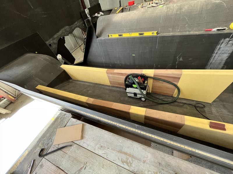 Sprint 20S - Engine bearers are fitted separately to the vessel and not infused with the hull. High density m foam and solid Sapele timber inserts, which means no crimping when composite laminates are applied over them - photo © Valder Yachts