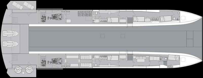 CLC115 - Lower deck photo copyright CL Yachts taken at  and featuring the Power Cat class