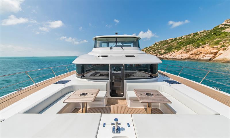 Expansive foredeck of the GranOcean W60 photo copyright GranOcean taken at  and featuring the Power Cat class