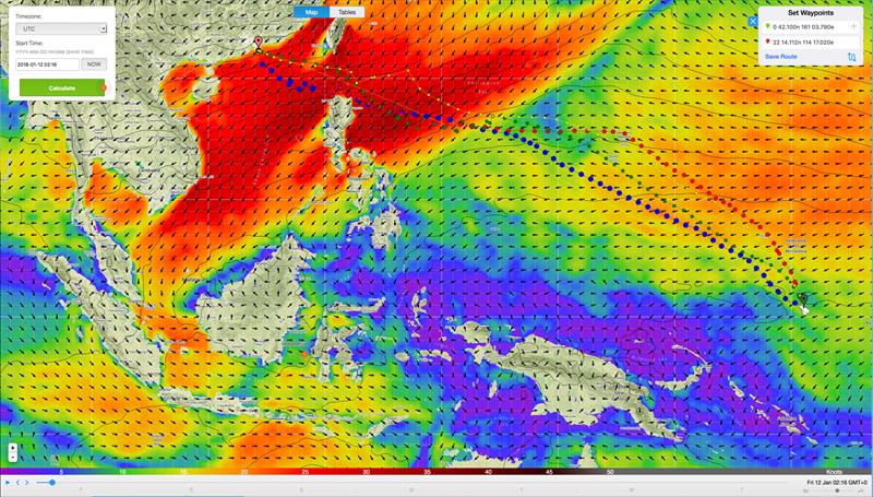 Weather routing - Predictwind - MAPFRE based on 0100UTC at January 12, Leg 4 - photo © Predictwind.com