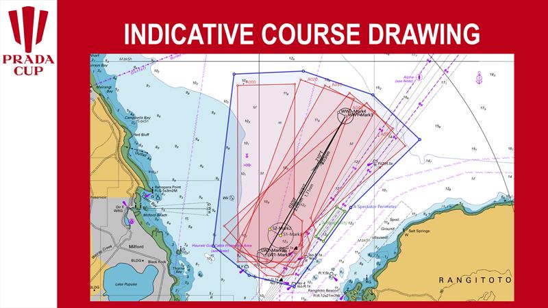 Course - February 21, 2021 - Prada Cup Finals - Day 4 photo copyright Predictwind.com taken at Royal New Zealand Yacht Squadron and featuring the  class