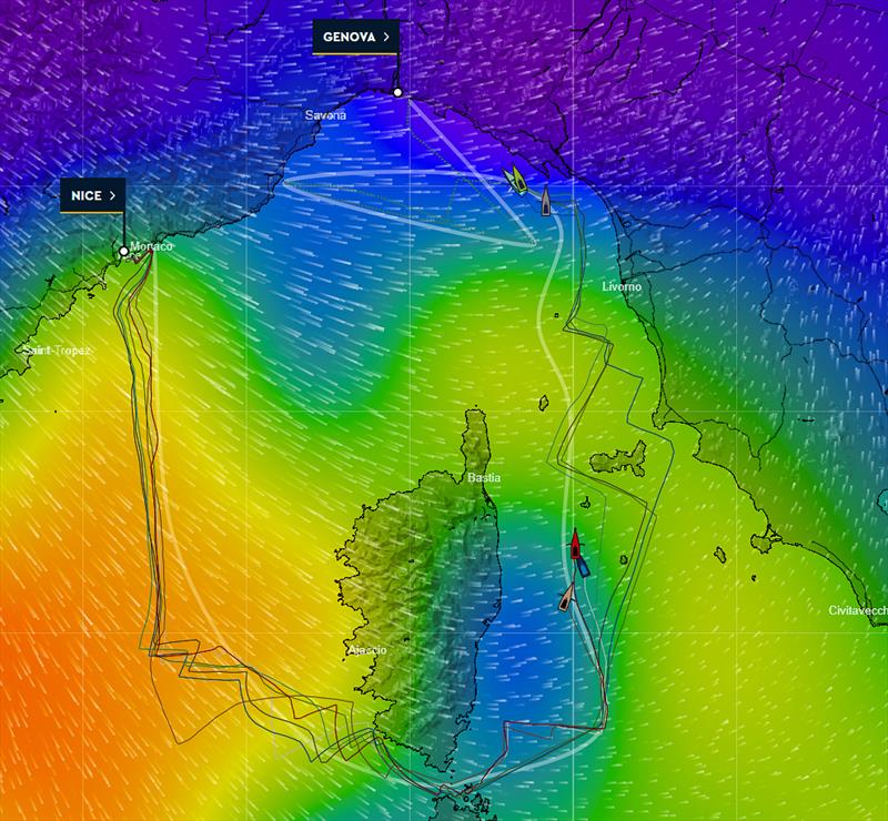 Close up tracks - Leg 4 - The Ocean Race Europe 2025 - Day 3 - 0100hrs - September 2, 2025 - photo © Predictwind