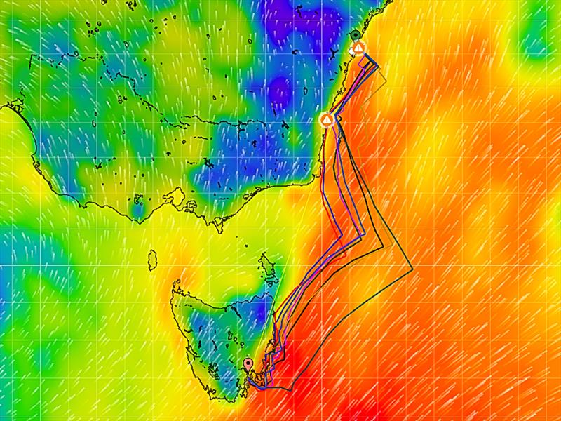 PredictWind weather routing 2025 Rolex Sydney Hobart as at 2000hrs on December 25, 2025 - photo © Predictwind