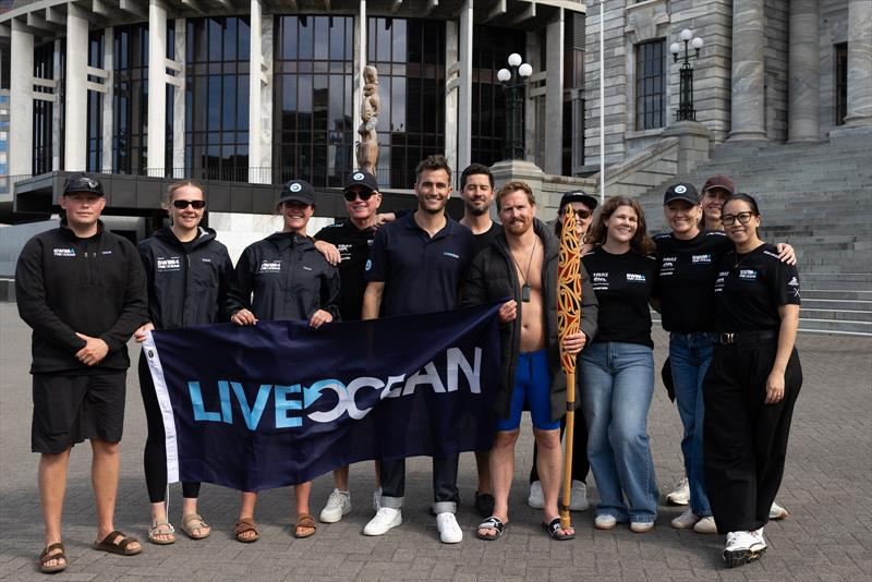 LiveOcean celebrates completing the 1367km swim - Wellington - April 4, 2026 - photo © Joshua Mccormack/LiveOcean