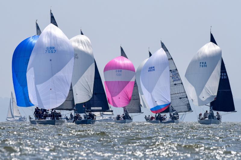 Spectacular close racing for the Quarter Ton fleet at the 2018 Vice Admiral's Cup photo copyright Rick Tomlinson / www.rick-tomlinson.com taken at Royal Ocean Racing Club and featuring the Quarter Tonner class