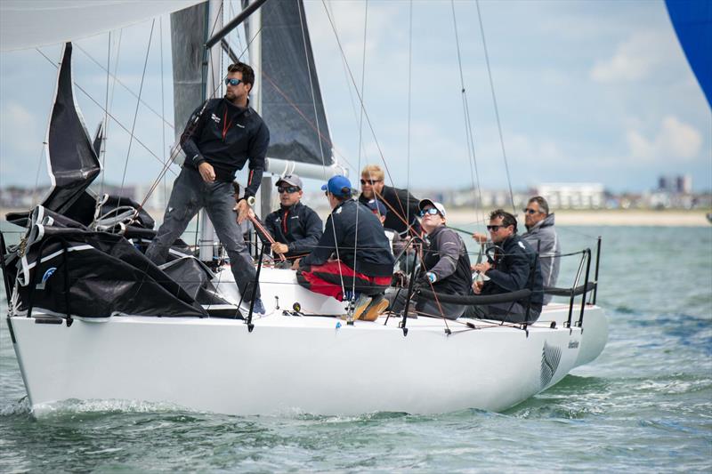 Tony Hayward's Blackfun won the final race of the day on day 2 of the Quarter Ton Cup photo copyright Waterline Media taken at  and featuring the Quarter Tonner class